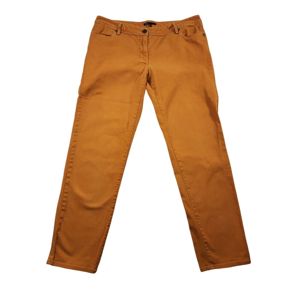 Chaus Jeans Women's 12  Soft Denim 5-Pockets Preppy Classic Taper Leg Rust Gold